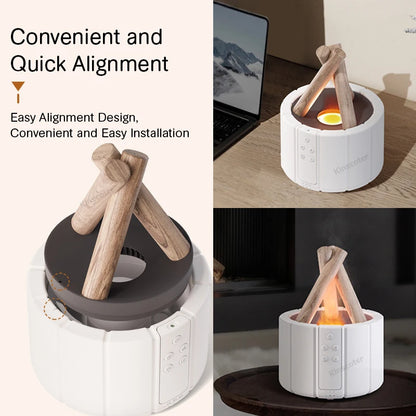 KINSCOTER Campfire Aroma Diffuser – Ultrasonic Humidifier with Flame Effect