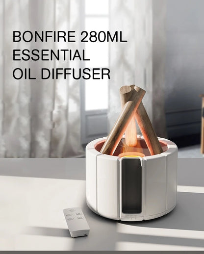 KINSCOTER Campfire Aroma Diffuser – Ultrasonic Humidifier with Flame Effect