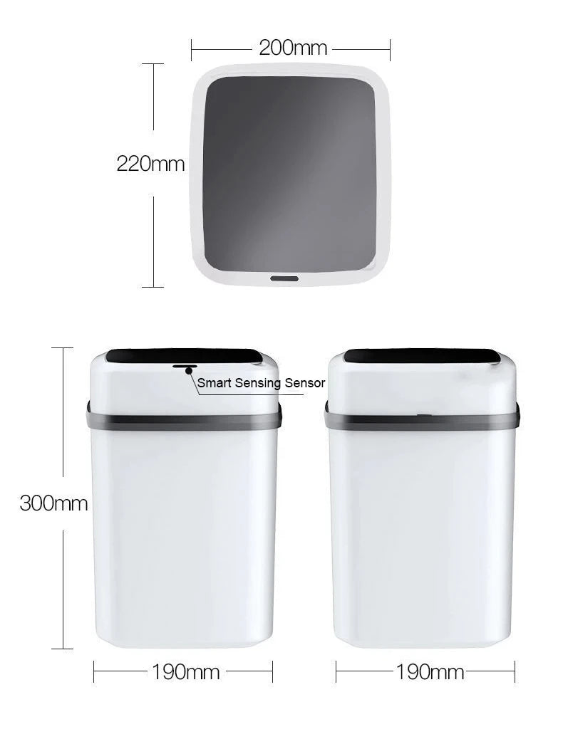 Induction Trash Can – 13L Touchpad Smart Garbage Bin