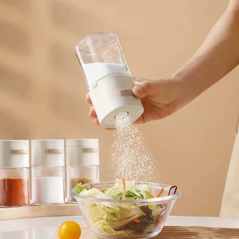 180ml Glass Seasoning Jar – Press-Type Salt Control Bottle