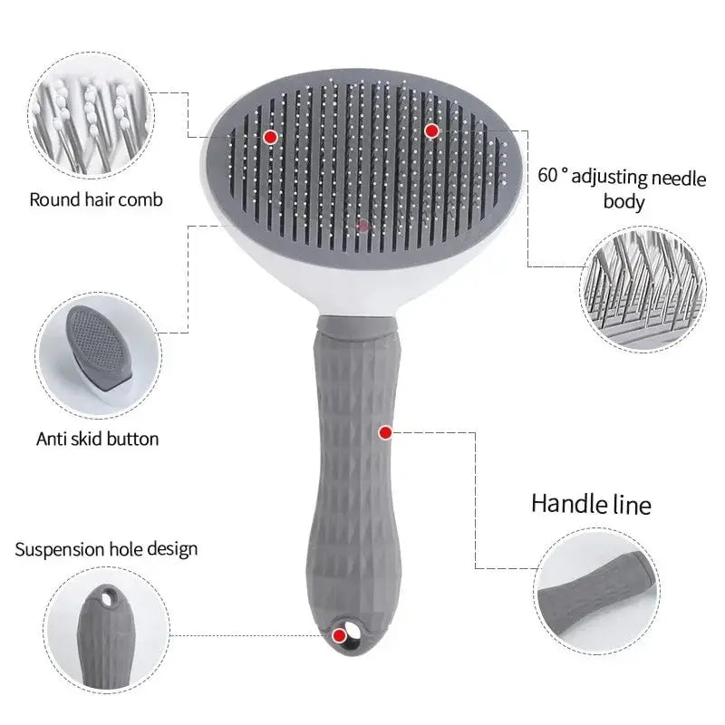 Self-Cleaning Pet Brush – Stainless Steel Grooming Tool for Dogs & Cats