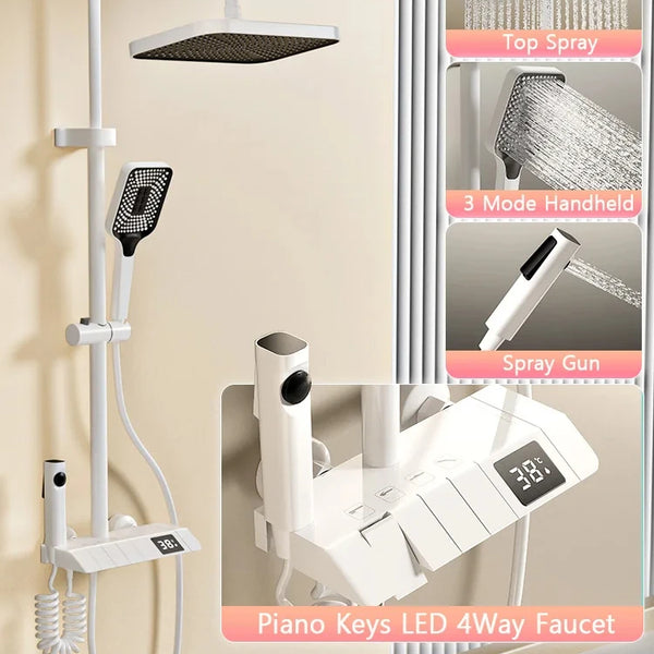 LED Shower Set – Adjustable Rain Shower with Digital Display