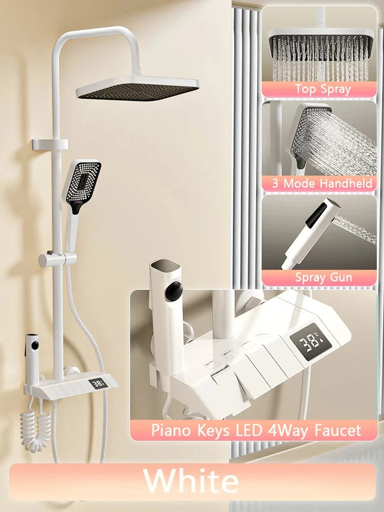 LED Shower Set – Adjustable Rain Shower with Digital Display