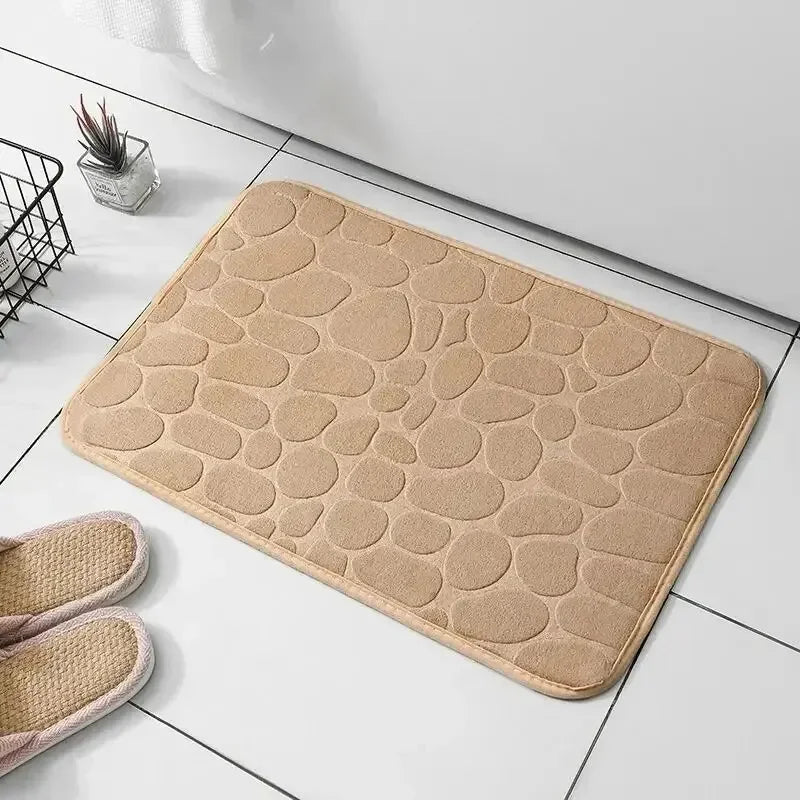 Memory Foam Non-Slip Cobblestone Mat – Soft & Stylish