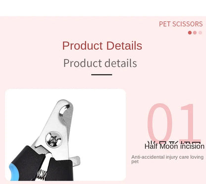 Professional Pet Cat Dog Nail Clipper – Stainless Steel Grooming Scissors for Claws