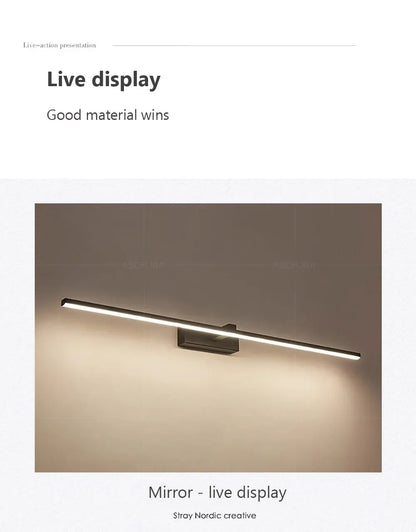 Modern LED Wall Lamp – Long Strip Light for Bedroom & Bathroom