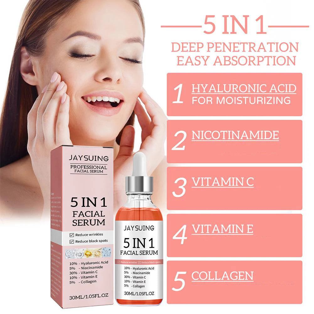 5-in-1 Anti-Aging Face Serum – Vitamin C & Hyaluronic Acid