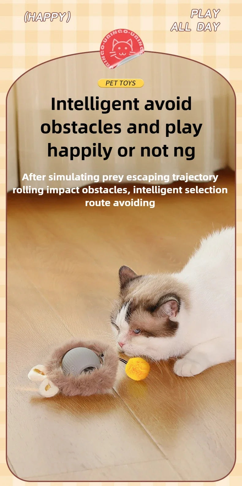 Interactive Cat Ball – Automatic Rolling Electric Toy for Kittens - iHeimly