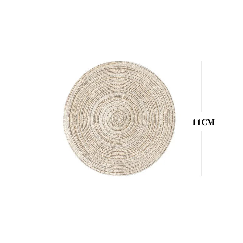 Round Woven Ramie Placemats – Non-Slip Dining Table Mats