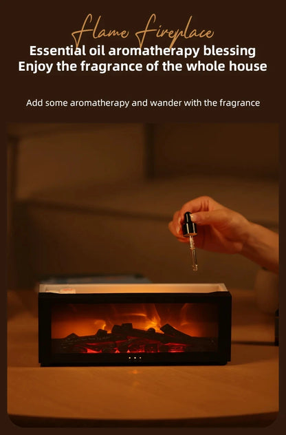 Fireplace Aroma Humidifier – Colorful Flame Air Diffuser with Timer and Remote