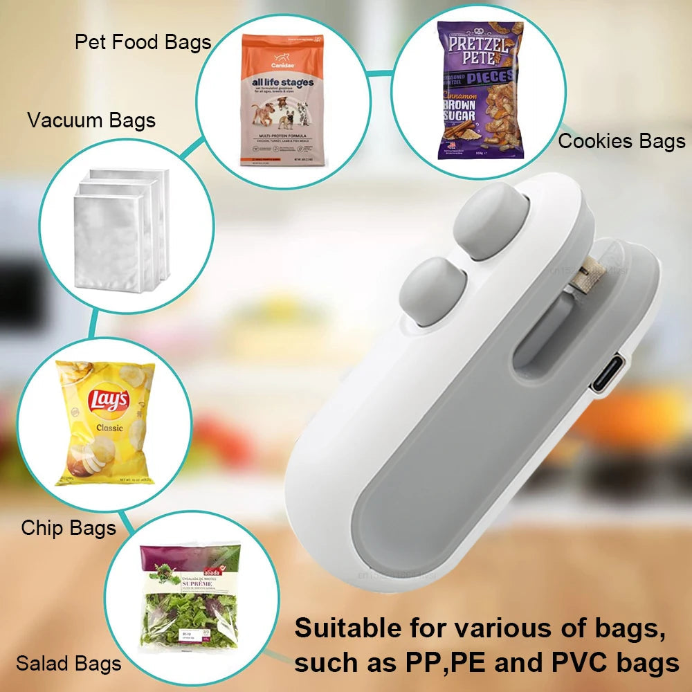 Mini Heat Bag Sealing Machine – Rechargeable Food Sealer for Plastic Bags - iHeimly