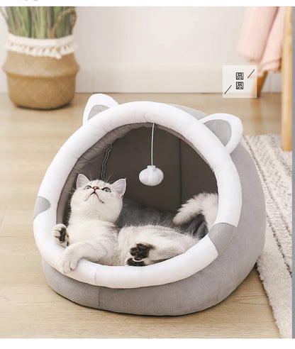 Cute Cat Bed – Soft Lounger Cushion for Cats and Small Dogs