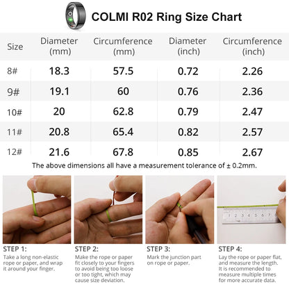 COLMI R02 Smart Ring – Titanium Health Tracker