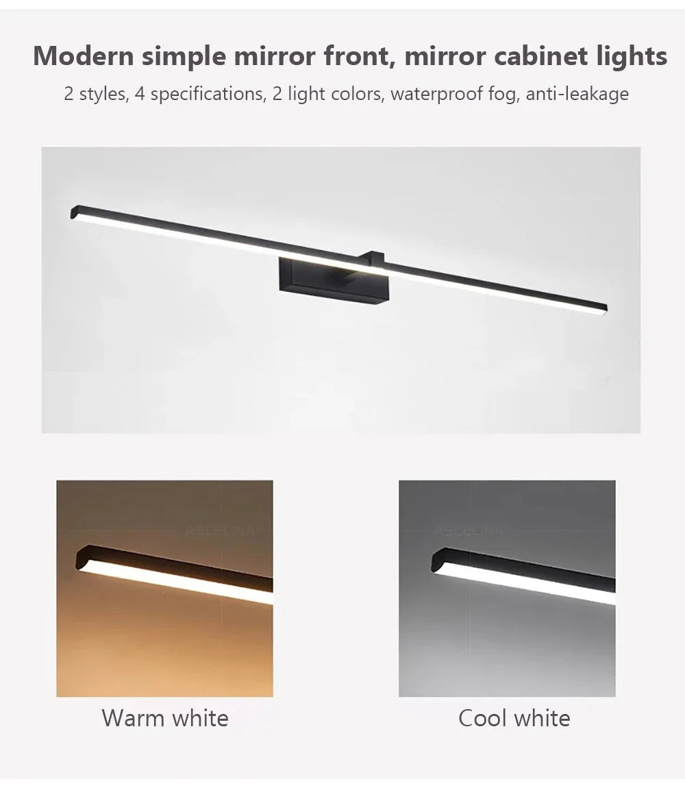 Modern LED Wall Lamp – Long Strip Light for Bedroom & Bathroom