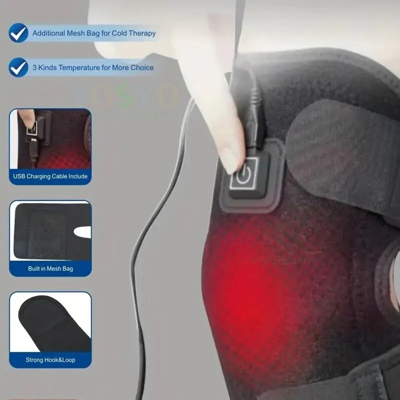 USB Heated Knee Pad – Portable Heating Brace for Arthritis & Joint Relief