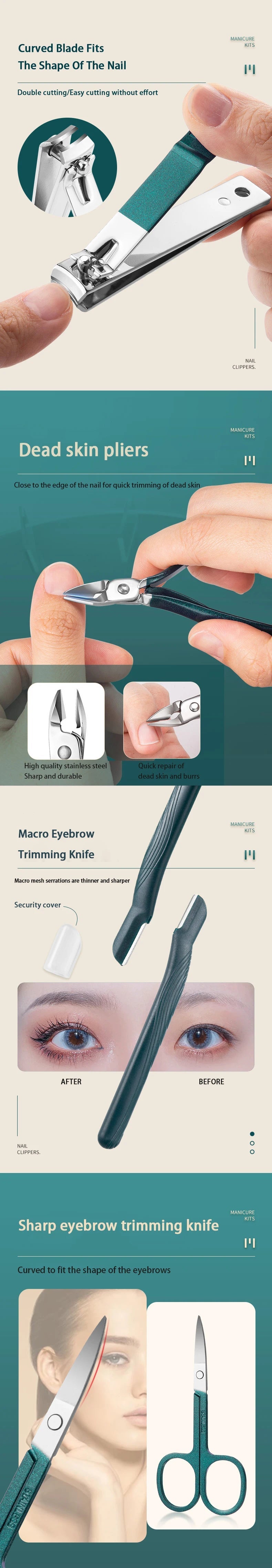Professional Nail Care Kit – Stainless Steel Manicure & Pedicure Set with Travel Case - iHeimly