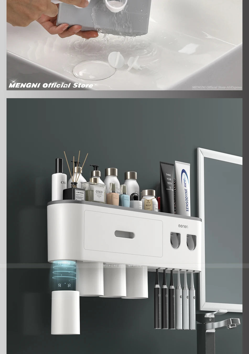 Magnetic Adsorption Toothbrush Holder – Automatic Toothpaste Squeezer Wall Rack