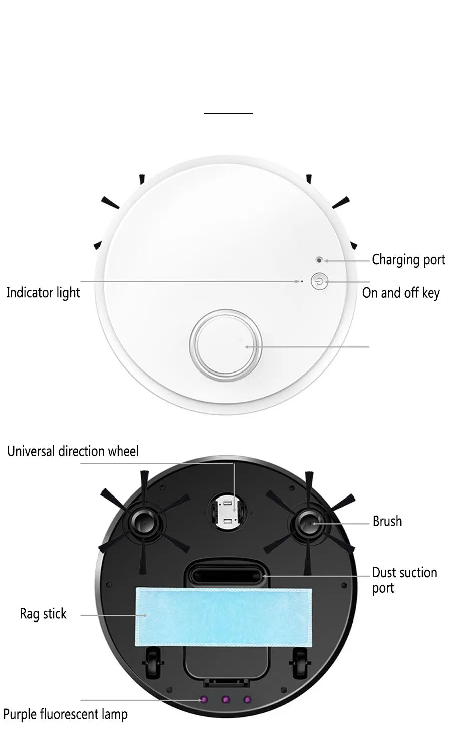 3-in-1 Ultra-Thin Robot Vacuum – Wet & Dry Smart Cleaner