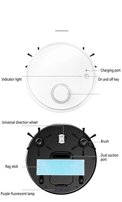 3-in-1 Ultra-Thin Robot Vacuum – Wet & Dry Smart Cleaner