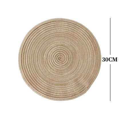 Round Woven Ramie Placemats – Non-Slip Dining Table Mats - iHeimly