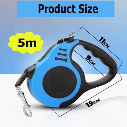 Automatic Retractable Pet Leash – 5m Nylon Leash for Dogs & Cats