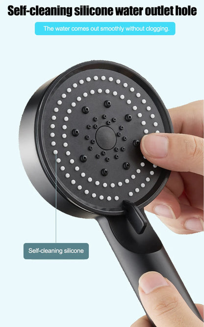 5-Mode Adjustable Rain Shower Head – High Pressure & Water Saving