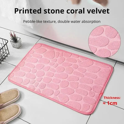 Memory Foam Non-Slip Cobblestone Mat – Soft & Stylish - iHeimly
