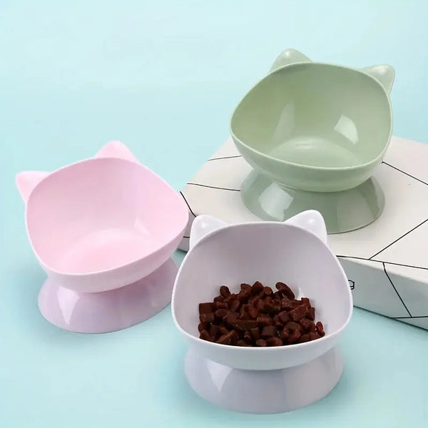 Elevated Food Bowl for Pets – Anti-Tipping, Easy to Clean, Plastic Design