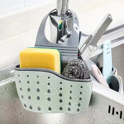 Kitchen Thickened Double Sink Bag – Plastic Drain Basket Storage Rack