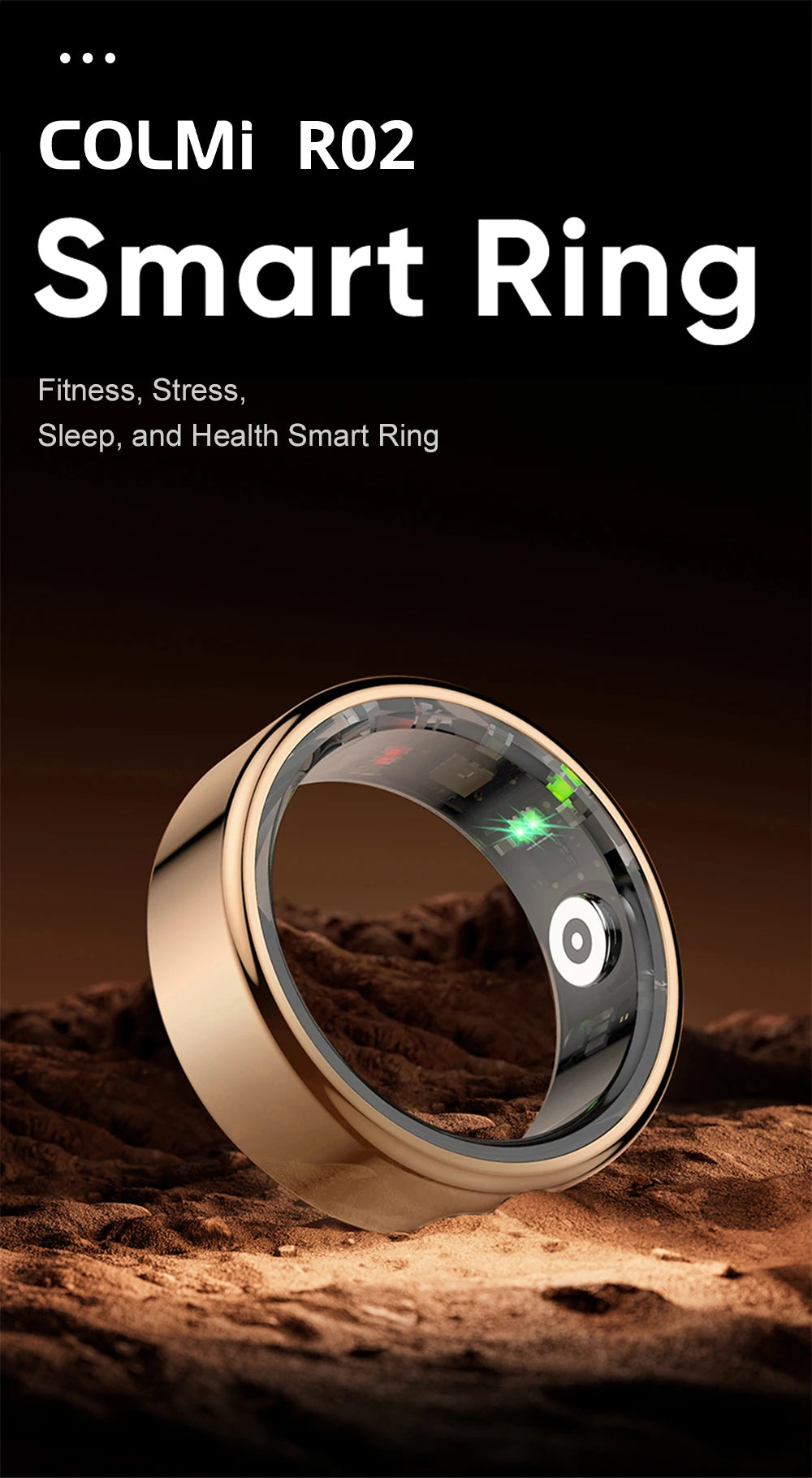 COLMI R02 Smart Ring – Titanium Health Tracker