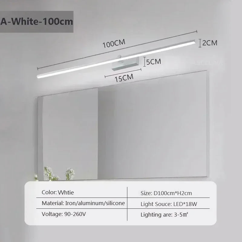 Modern LED Wall Lamp – Long Strip Light for Bedroom & Bathroom