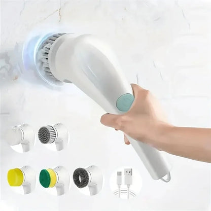 Five-in-One Multifunctional Electric Cleaning Brush – Bathroom and Kitchen Cleaning Tool