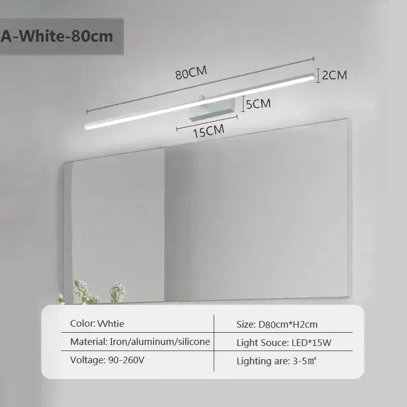 Modern LED Wall Lamp – Long Strip Light for Bedroom & Bathroom