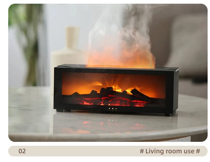 Fireplace Aroma Humidifier – Colorful Flame Air Diffuser with Timer and Remote