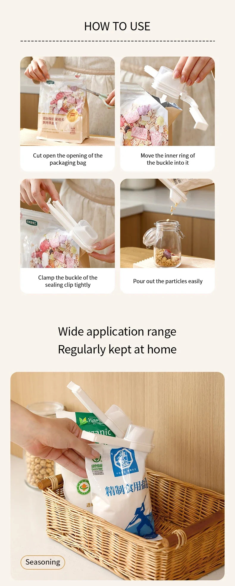 2PCS Food Bag Clips – Sealer for Snacks, Chips & Milk Powder - iHeimly