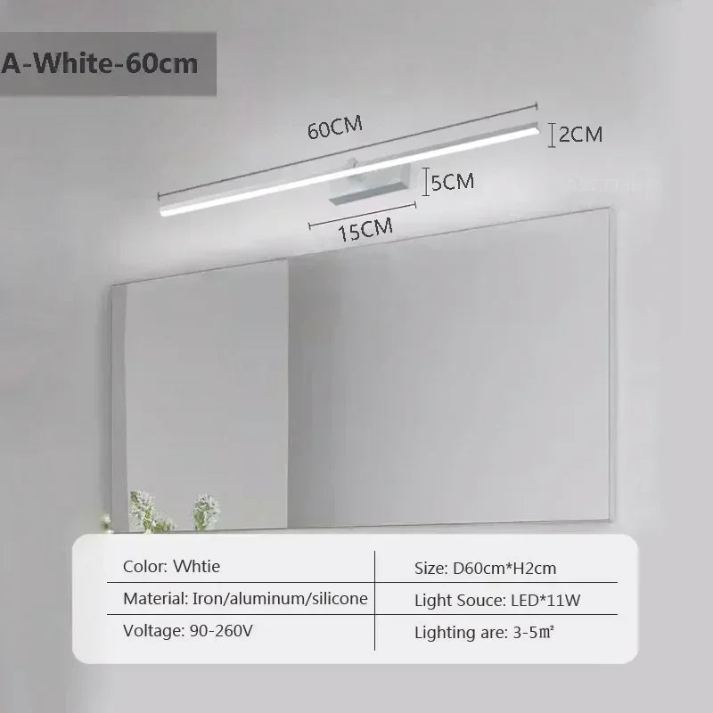 Modern LED Wall Lamp – Long Strip Light for Bedroom & Bathroom