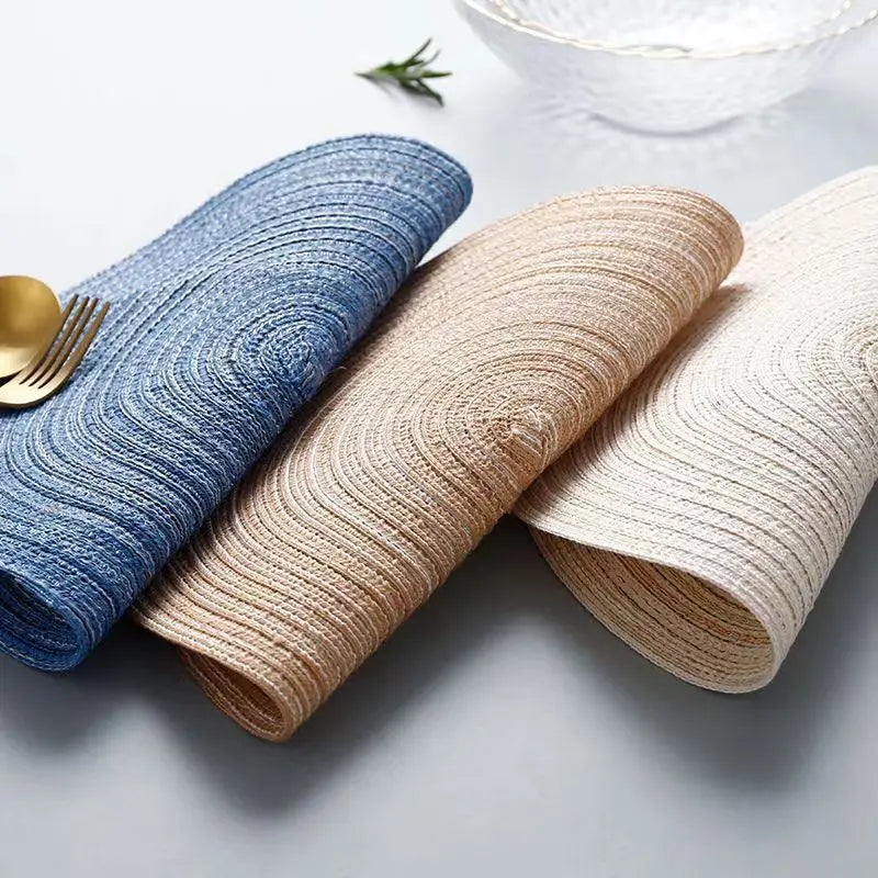 Round Woven Ramie Placemats – Non-Slip Dining Table Mats - iHeimly