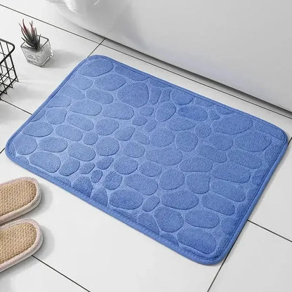 Memory Foam Non-Slip Cobblestone Mat – Soft & Stylish