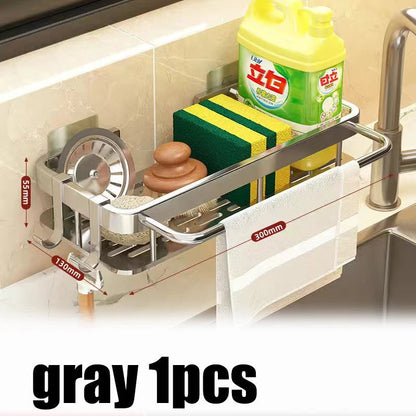 Kitchen Storage Rack – Space Aluminum Sink Tool Cloth Rack - iHeimly