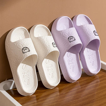 Cute Cartoon Bear Women’s Slippers – Comfortable Soft Sole Bathroom Slides - iHeimly