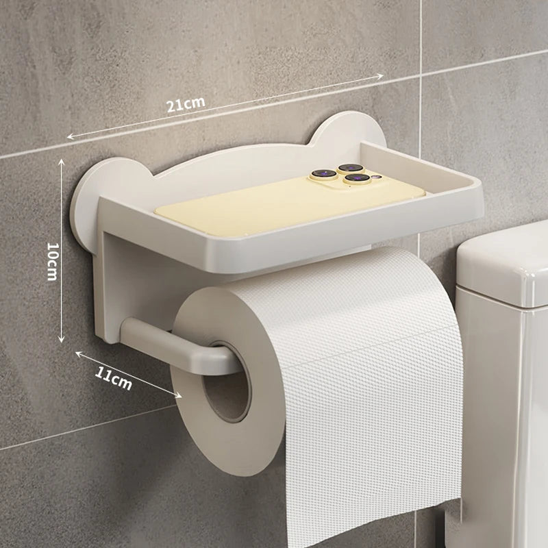 Wall-Mounted Paper Towel Holder – Dual Tier, No Punching Required