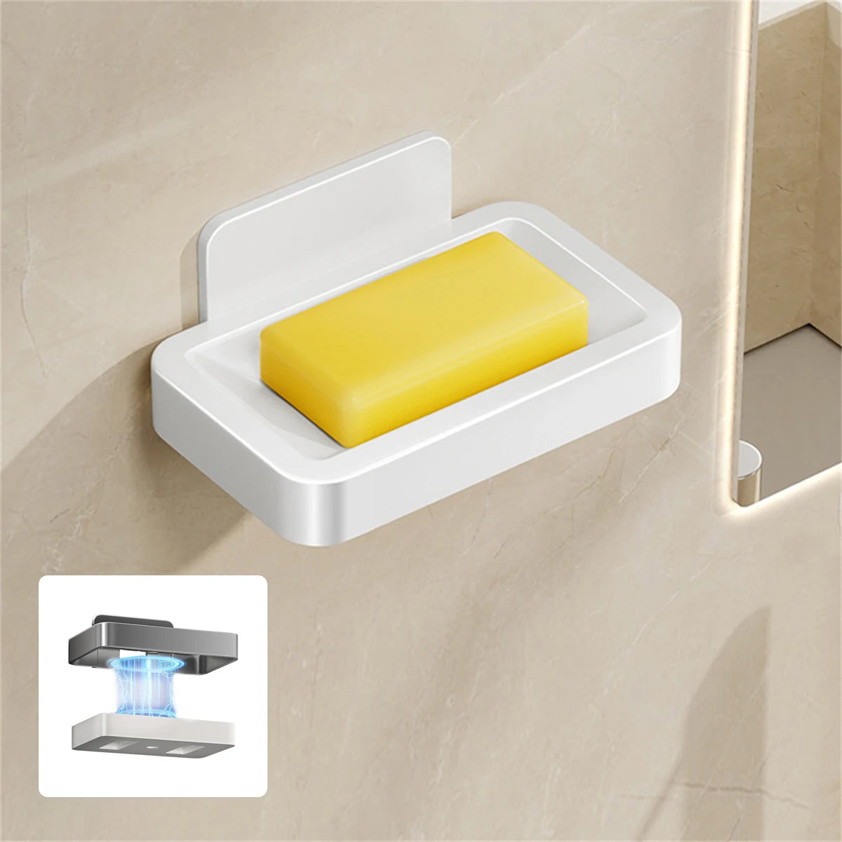 Wall Mounted Soap Dish – Space Aluminum Soap Holder with Drain