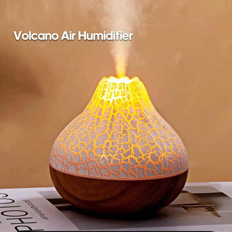 300ml Volcano USB Air Humidifier – Water Mist Diffuser with 7 Color Night Light