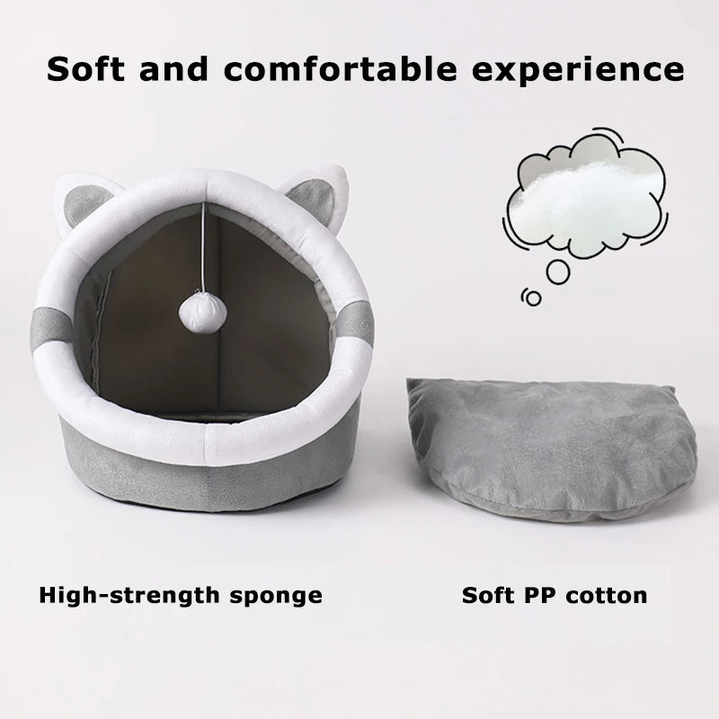 Cute Cat Bed – Soft Lounger Cushion for Cats and Small Dogs