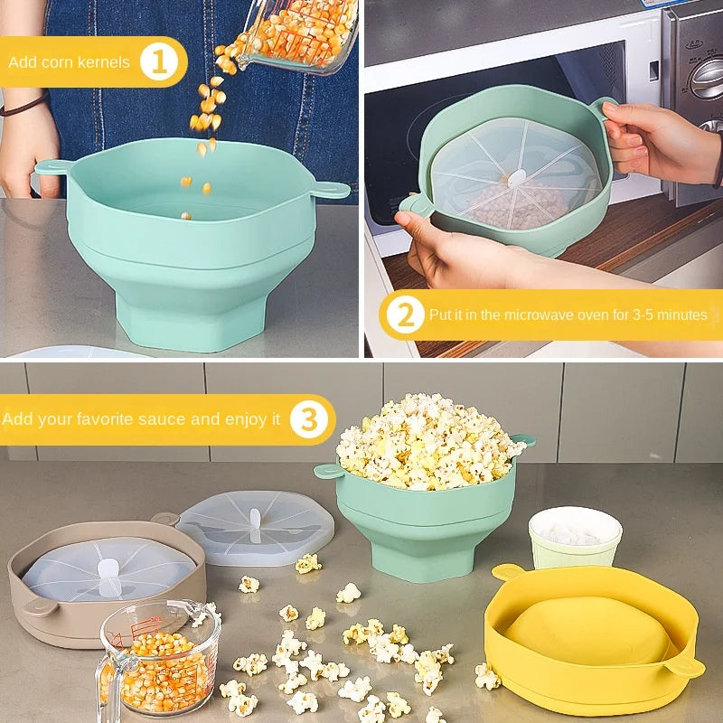 Silicone Microwave Popcorn Bowl – Collapsible, Heat-Resistant