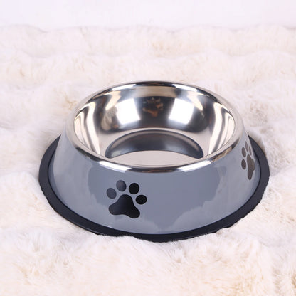 Stainless Steel Pet Bowl with Rubber Bottom