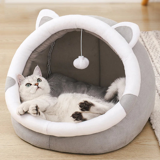 Cute Cat Bed – Soft Lounger Cushion for Cats and Small Dogs