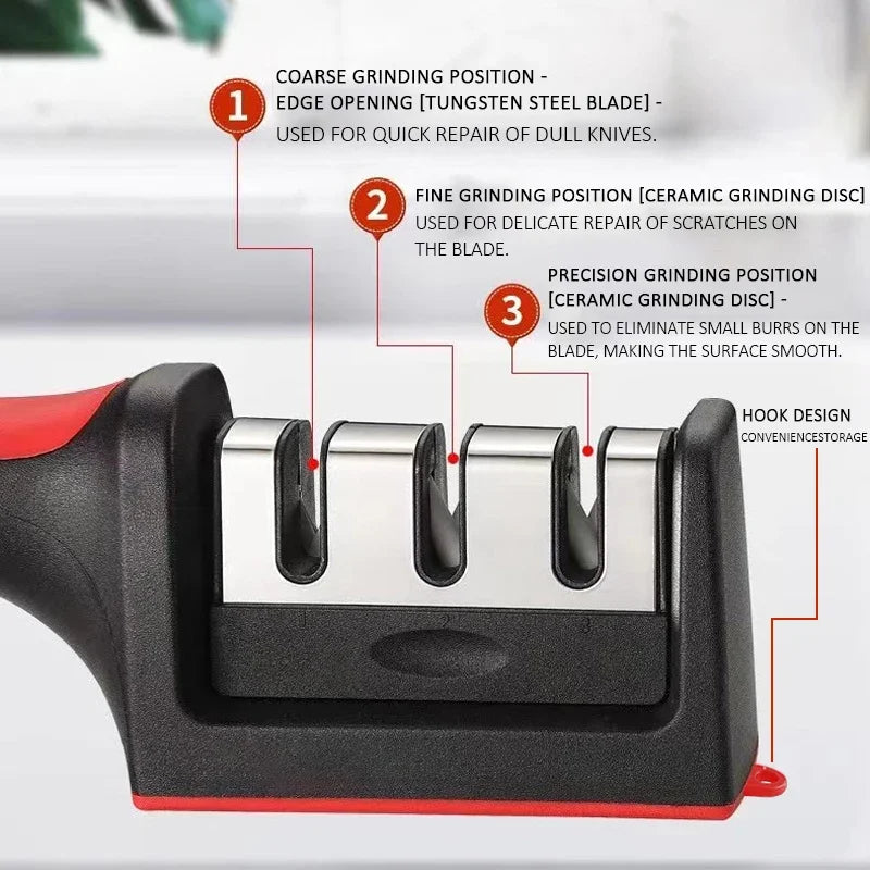 3/4-Segment Knife Sharpener – Handheld Multi-Function Stainless Steel Tool