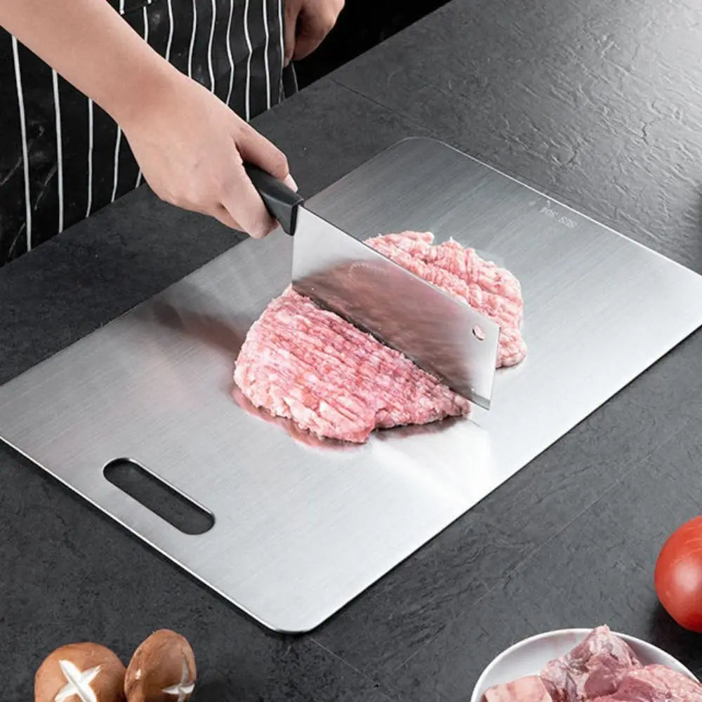 Double-Sided Stainless Steel Chopping Board – Antibacterial & Mildew-Proof