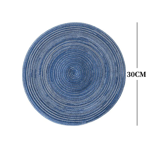 Round Woven Ramie Placemats – Non-Slip Dining Table Mats